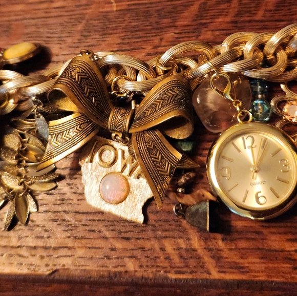 Gold Charm Bracelet with Colorful Accents - Picture 2 of 3